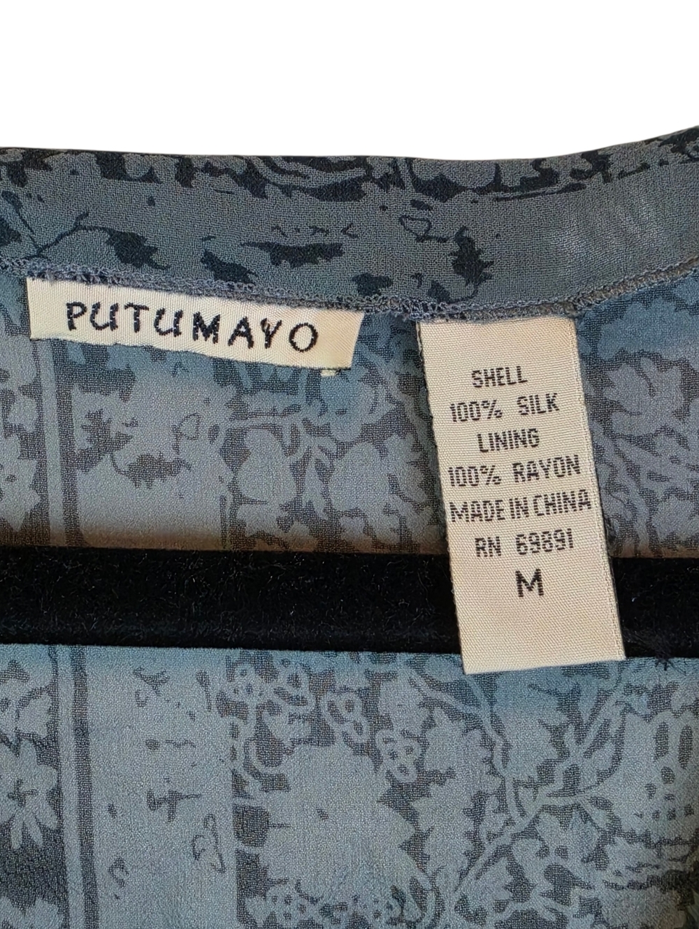 PUTUMAYO Vintage 100% Silk Fairycore Peplum Blouse, Medium - Picture 4 of 7